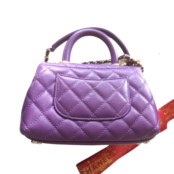CHANEL PURPLE MINI COCO HANDLE - Picture 3 of 9